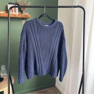 PacSun Deep Blue Cable Knit Sweater